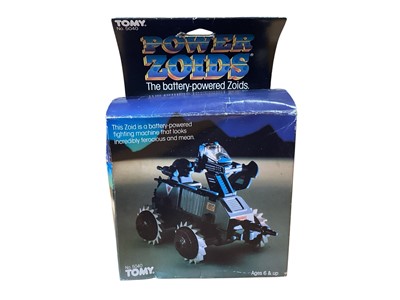 Lot 1935 - Tomy (c1983) power Zoids, box (crumpled) No.5040 & Battle Bots action transporter and robot , on card (2)