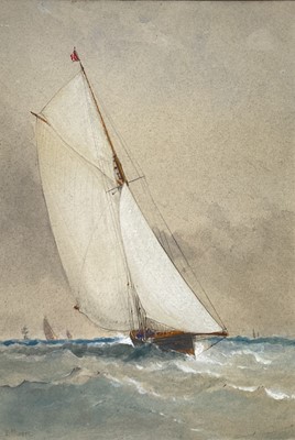 Lot 24 - B. Moore, English School, early 20th century, pencil and watercolour - Sailing Boat at Sea, signed, 25cm x 17cm, in glazed gilt frame