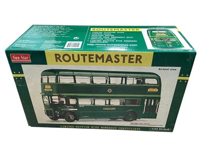 Lot 1893 - Sun Star 1:24 scale Limited Edition 3810/5000 Routemaster RMC 1453-453 CLT Double Decker diecast model, boxed No.2904 with Perspex Display Case (1)