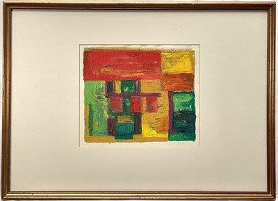Lot 18 - English School, contemporary, oil on paper - Abstract, 24cm x 28cm, in glazed gilt frame