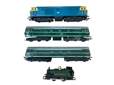 Lot 1907 - Hornby Triang OO Gauge diesels locomotives & 0-4-0 tank engine, plus rolling stock, track and accessories (qty)