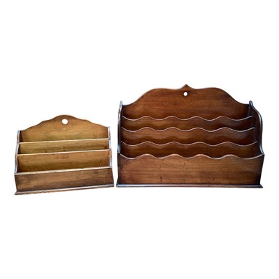 Lot 5041 - Antique mahogany stationary rack together with another smaller antique stationary rack