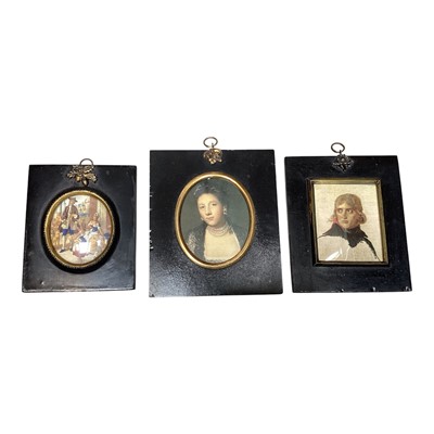 Lot 5042 - Three silhouette frames together with small picture frames and small framed pictures