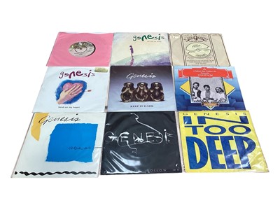 Lot 2777 - 150 plus 45s including Esprit de Corps, Genesis, Geordie, Girlschool, David Gilmour, Gillian, Saxon, Justin Haywood, Hawkwind, Iron Butterfly and The J Geils Band, etc. Vinyl appears mo...