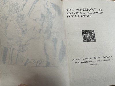 Lot 1352 - The Elf Errant by Moira O'Neill. First edition published in 1895 and illustrated by E F Britten in the original pink cloth