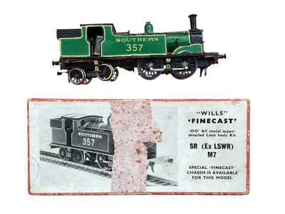 Lot 1914 - Wills Finecast constructed SR 0-4-4 Class M7 tank engine, boxed, plus two other constructed models, Prairie tank engine & one other (parts only) (6)