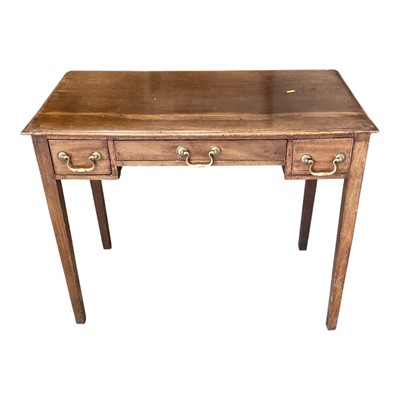 Lot 1401 - Early 19th century mahogany three drawer lowboy