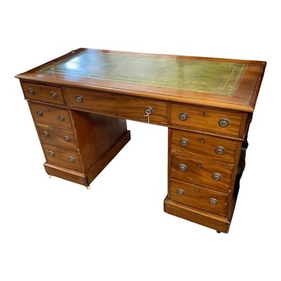 Lot 1448 - Victorian mahogany twin pedestal desk and Georgian desk chair
