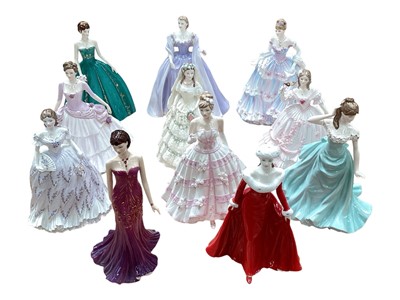 Lot 2281 - Group of limited edition Coalport, Royal Worcester and Royal Doulton ladies
