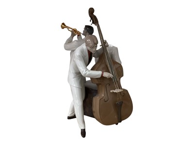 Lot 2235 - Lladro porcelain figure group - Jazz Trio, boxed, together with various ornaments including a six piece cat band (qty)