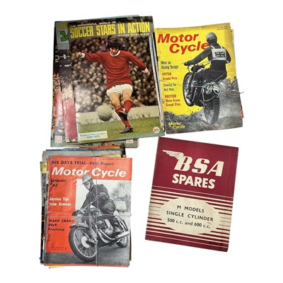 Lot 5109 - Group of 1960's and later Motorcycles magazines together with two football albums, (1 box).