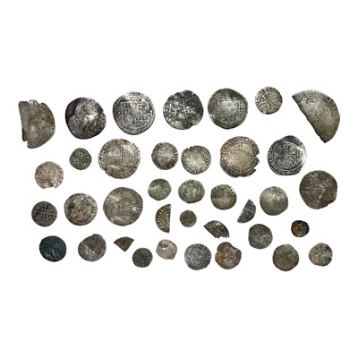 Lot 486 - G.B. - Mixed worn or damaged silver hammered coins, many identifiable (37 coins)