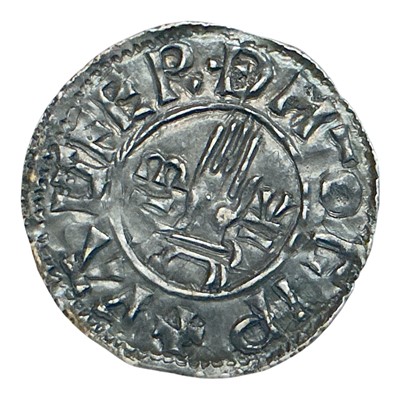 Lot 489 - G.B. - Saxon silver Penny Aethelred II first hand type Rev: Hand of Providence etc. moneyer Waltferth, Mint of Ipswich (N.B. Obv: Weak strike to portrait) otherwise GVF (1 coin)