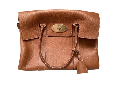 Lot 2594 - Mulberry light tan leather Bayswater handbag with cloth bag and Mulberry carrier bag