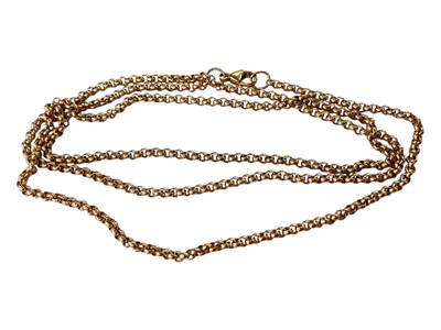Lot 191 - 9ct gold belcher link chain, 61.5cm long