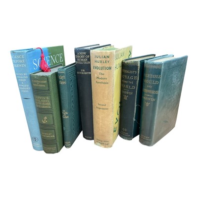 Lot 1301 - Charles Darwin - The Formation of Vegetable Mould Through the Action of Worms, London John Murray 1881, First Edition, together with other books relating to Darwin and evolution. (7)