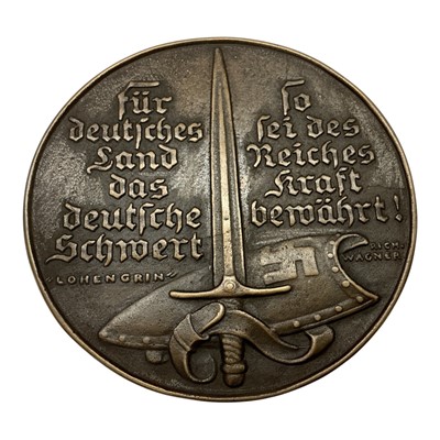Lot 664 - Germany - A large bronze medallion commemorating The Incorporation of The Sudetenland into The German Reich 1938 by K. Goetz (Dia: 117mm) (1 medallion)