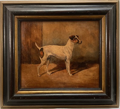 Lot 71 - English School, oil on board, A Parsons Jack Russell, 24cm x 27cm, framed