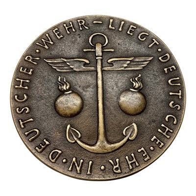 Lot 692 - Germany - A bronze medallion commemorating The Reintroduction of Military Conscription 16 March 1935 by K. Goetz (Dia: 85mm) (1 medallion)