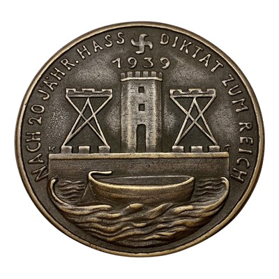 Lot 697 - Germany - A large bronze medallion celebrating The Annexation of Memel into The Third Reich by K. Goetz (Dia: 84mm) (1 medallion)