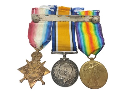 Lot 762 - First World War 1914 - 15 Star trio, comprising 1914 - 15 Star, War and Victory medals renamed to 1659 SGT. R. Hubberstey 7th E. Kent. RGT., (mounted on bar). N.B. Please note all medals...