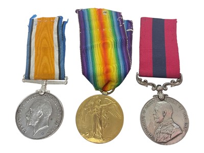 Lot 763 - First World War Distinguished Conduct Medal (D.C.M.) Gallantry medal trio comprising D.C.M. renamed to 33225 CPL. G. H. Budd. Devon. R. together with War and Victory medals named to 33225 CPL. G...