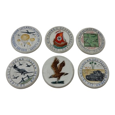 Lot 576 - Germany - Meissen table medallions, white porcelain with polycrome decoration