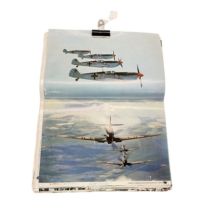 Lot 773 - Second World War interest- group of twelve promotional posters of aircraft, believed to have been produced to promote the 1969 Battle of Britain film, each approximately 54 x 45cm., together wit...
