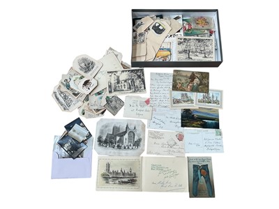Lot 1101 - Selection of mostly Victorian & Edwardian Christmas novelty cards, scraps including larger items, postcards etc.