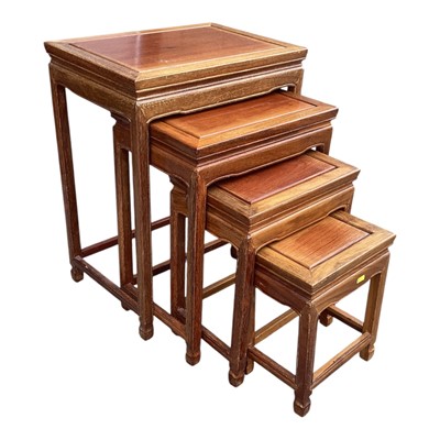Lot 5369 - Nest of four hardwood tables