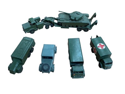 Lot 1946 - Dinky Supertoys Tank Transporter & Dinky Toys Centurion Tank and other loose diecast military vehicles (1 box)