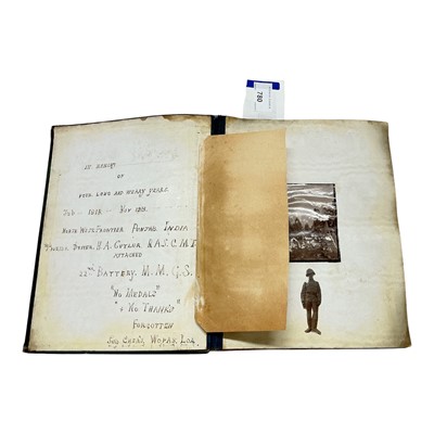 Lot 780 - Interesting First World War photograph album, inscribed on the inner cover "In Memory of four long and weary years Feb. 1916 - Nov. 1919" North West...