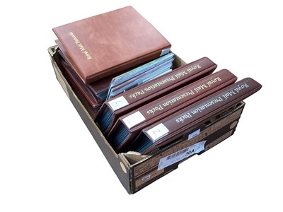 Lot 1146 - Stamps - G.B. presentation packs, prestige booklets, commemorative & definitive issue, all housed in Royal Mail albums (7 volumes)
