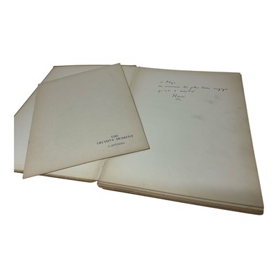 Lot 1157 - Henri Cartier Bresson - The Decisive Moment, pub. Simon and Schuster, 1952, signed by Cartier Bresson and his wife Eli and apparently dedicated to Miro (possibly Joan Miro) with the message 'A M...
