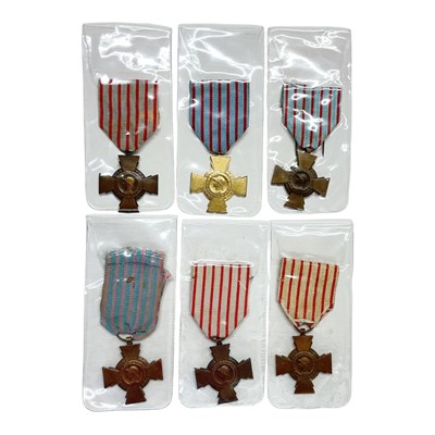 Lot 799 - Group of six First World War French Croix De Combattant medals (6).