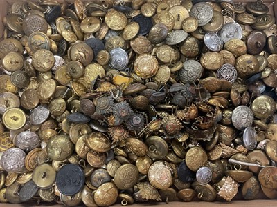 Lot 807 - Collection of assorted British military buttons and pips, (1 box).