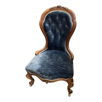 Lot 5366 - Victorian spoon back nursing chair