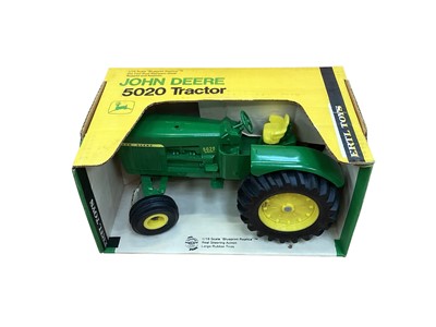 Lot 1963 - ERTL (c1970's) John Deere 1:16 Scale 5020 Tractor No.555, 4-Bottom Plow No.527 and 220 Power-Flex Disk No.583, all boxed (3).