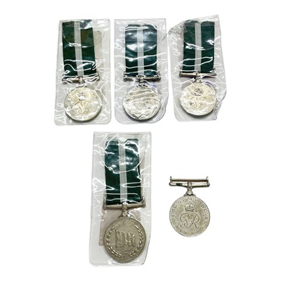 Lot 820 - Group of five Pakistan Independence medals named to 3232342 Sep Shamir Hussain Baluch R., Nurse Saloni Malik P.R.C.O., 6086 Jem. Rakhmat Ullah 1 Pun. R., 9493 Jem. Moho. Khan 7/8 Punjab R. and C...