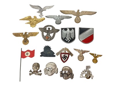 Lot 828 - Group of Nazi German uniform badges to include R.A.D. and Luftwaffe.