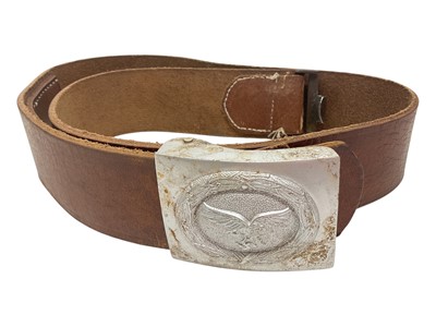 Lot 831 - Nazi German Luftwaffe belt buckle with leather belt.