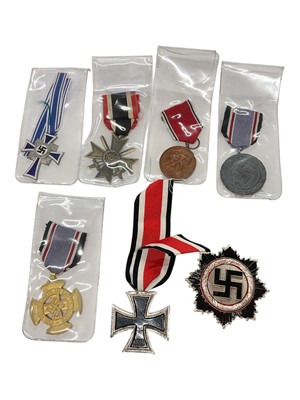 Lot 833 - Group of Nazi German medals to include War Merit Cross, Iron Cross and Mothers Cross.