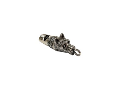 Lot 259 - Contemporary silver whistle in the form of a scottie dog, stamped 925, 4.4cm in length