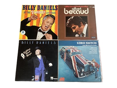 Lot 2748 - Box of LP records including early US pressings of Billy Danielss, soundtracks, Felicizno, Lord Sutch - featuring members of Led Zeppelin, Gong - Camembert Electrique (with hand rendered sleeve i...