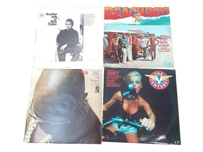 Lot 2736 - Two boxes of LP records including The Rolling Stones Aftermath & Out of Time, Pink Floyd, Beegees, Isaac Hayes, Eric Clapton, ABBA, Elton John, Shirley Bassey, Ella Fitzgerald and others.
