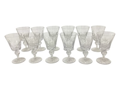 Lot 2291 - Set of thirteen Kinver Crystal cut glass white wine glasses.