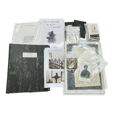 Lot 884 - Collection of interesting First and Second World War British ephemera to include certificates, postcards, booklets and other items, (1 box).