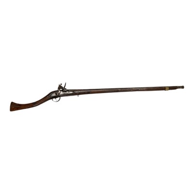 Lot 878 - 19th century Indian flintlock jazel musket with East India Company marked lock dated 1814.