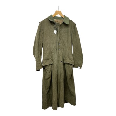 Lot 879 - Second World War Swedish army great coat, dated 1941 to interior.