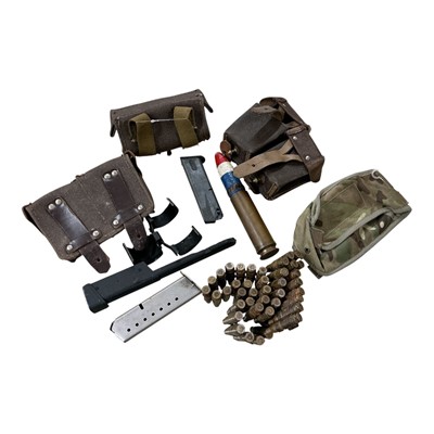 Lot 880 - Group of various ammunition pouches and other Militaria, (1 box).